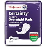 Walgreens Certainty Women's Overnight Bladder Control Pads, Ultimate Absorbency 30 ea (4)