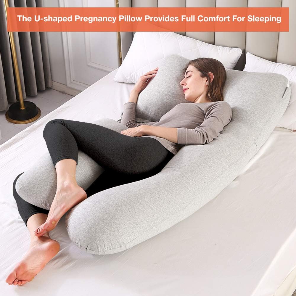 Chilling Home Pregnancy Pillows for Sleeping, U Shaped Body Pillow 2-in-1 Pregnant Pillows for Sleeping Full Body Pillow, Maternity Pillows for Sleeping 55 inch Pregnancy Body Pillow with Jersey Cover: Kitchen & Dining