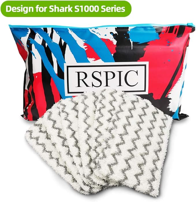 RSPIC Steam Mop Pads,Washable Microfiber Clean Steamer Mop Replacement Pads for Shark S1000A S1000C S1000WM S1001C,6 Pieces Cleaning Vacuum Professional Dirt Parts