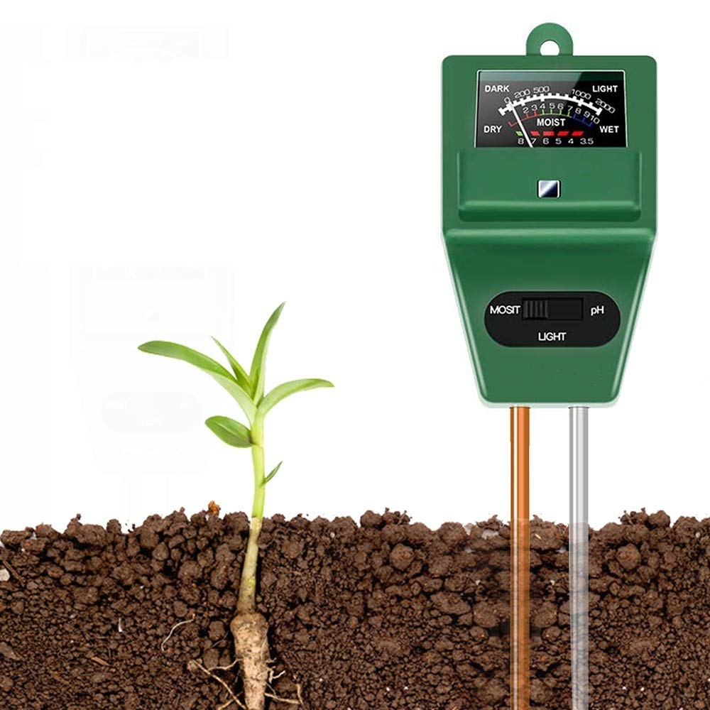 Soil Moisture Meter, Soil PH Tester 3-in-1 Soil Test Kit Gardening, Soil Tester for Moisture Sun Light pH, Indoor/Outdoor Sensor Tool Soil Digital Testing for Plants/Vegetables/Garden/Lawn/Farm/Herbs