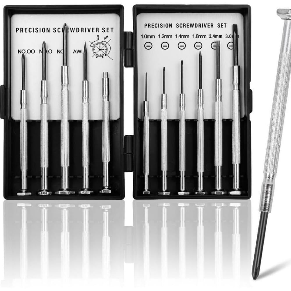 Photo 1 of 11PCS Mini Small Screwdriver Set with 11 Different Size Flathead and Phillips, Precision Little Screwdriver Set for Jewelry, Watch, Toys, Eyeglass Repair