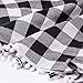 SevenFish 48 inch Buffalo Plaid Christmas Tree Skirt Black and White Buffalo Check Tree Skirt with Pom Pom for Christmas Decorations