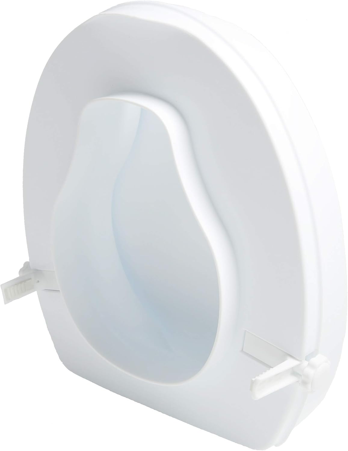 PCP 2-Inch Raised Standard Toilet Seat, Increase Height Over Commode, Low Profile Elevated, Includes Lid, Tightening Stability Safety Clamps: Health & Personal Care