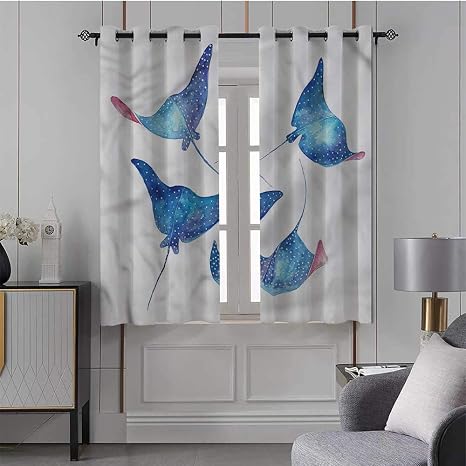 JiuYIBB Blackout Curtains for Bedroom Underwater,Thermal Insulated
