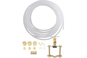 VARIIMAGE Refrigerator Water Line Kit, Ice Maker Supply Line, Fridge Water Line Kit, Includes 1/4”x25’ Poly Tube, Quick Connect Saddle Valve, Compression Fittings and Adapters