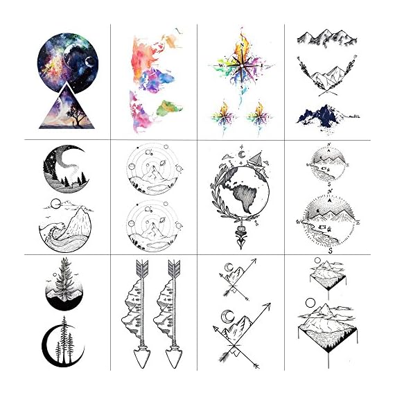 WYUEN-12-PCSlot-Mountain-Temporary-Tattoo-Sticker-for-Women-Men-Fake-Tatoo-Body-Art-Adult-Waterproof-Stickers-98X6cm-FW12-08