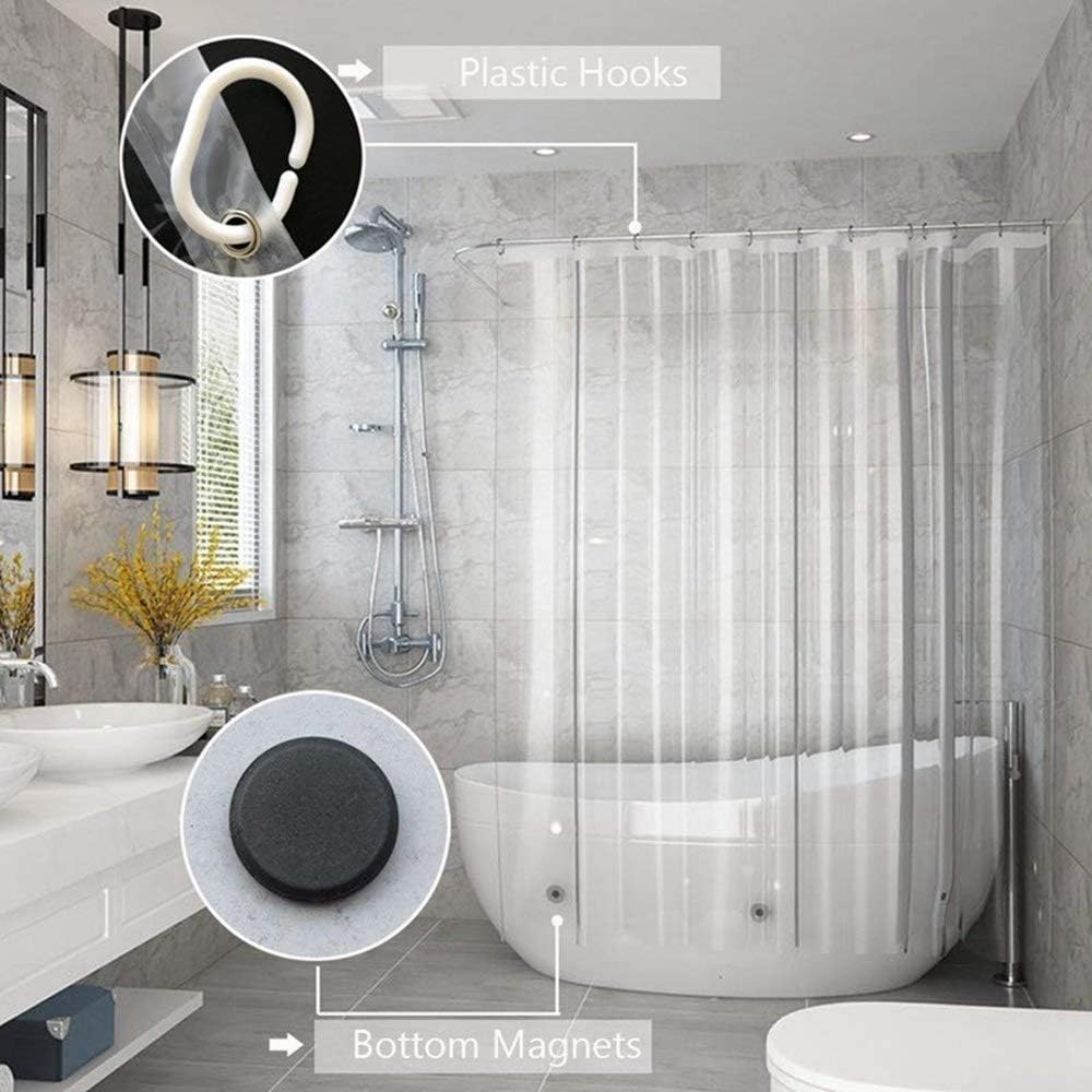Aoohome Frosted Shower Curtain Liner, Eva Extra Long Shower Curtain
