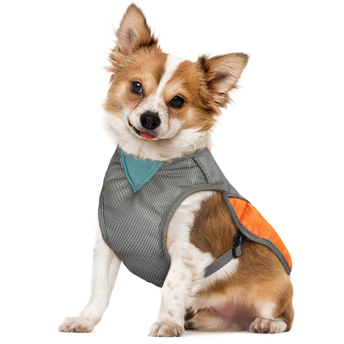 POPETPOP Dog Cooling Vest : Lightweight Dog Cooling Jacket - Reflective Harness Coat with Reflective Strips for Small Medium Large s Pets (Orange, Small)