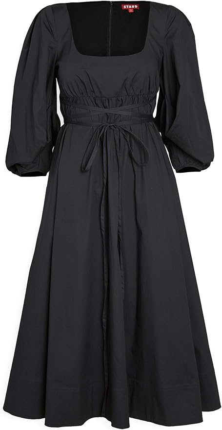 staud black and white dress