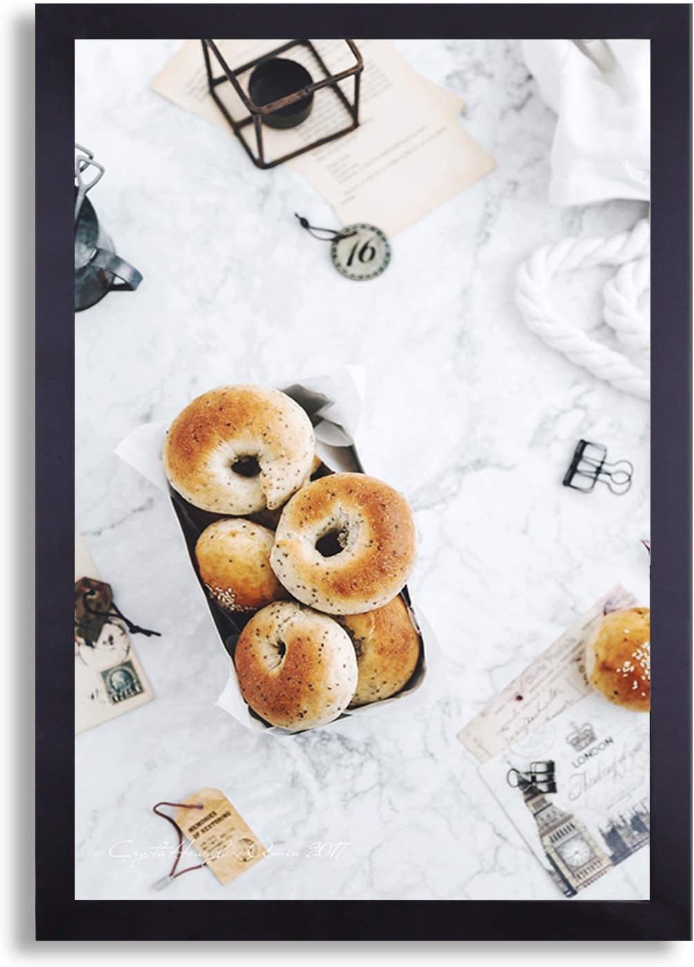 Asense 16x24 Picture Frame, Decorative Wall Mounting Linear Rectangular Photo Frame, Wood Frame, Black Color, Made to Display 16" x 24" Inches Photo