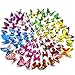 SunHO 3D Butterfly Stickers Removable Mural Crafts Art Design Decal Wall Home Decor Room Decorations (72 Piece)