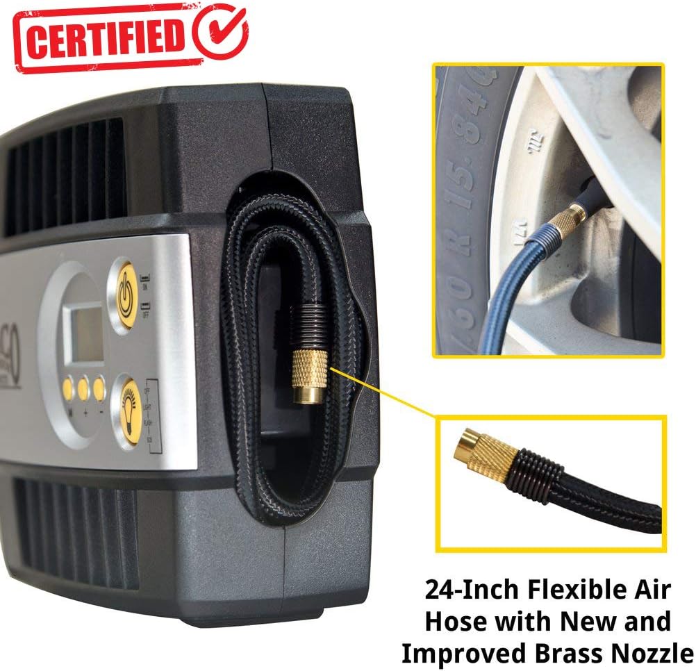 JACO SmartPro Digital Tire Inflator Pump - Premium 12V Portable Air Compressor - 100 PSI: Automotive