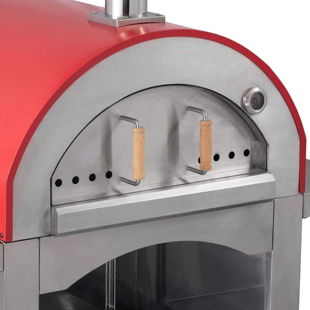 Giardino e giardinaggio Megashopitalia Forno a Legna per Pizza 4 Pizze in Acciaio  da Esterno Barbecue Giardino con Refrattario urban-earth.co.uk