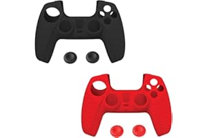 Verbatim Anti-Slip Silicone Skin Protective Cover for use with PlayStation® 5 DualSense™ Wireless Controllers – 2pk – Black, Red