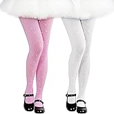 phnydreg 2 Pairs Girls Sparkly Tights Soft Sparkle Rhinestone Stocking for Toddler School Dress Dance Stocking