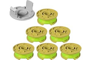 Eyoloty AC80RL3 11ft 0.080" Replacement Trimmer Spool for Ryobi One Plus 18v 24v and 40v Cordless Trimmers Line Refills Weed Wacker Auto-Feed Twist Single Line Parts(6 Spool,1Cap)