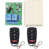 DieseRC 433Mhz Universal Wireless Remote Control Switch Secure Radio Frequency DC 6V 12V 24V 30V 10A 2 Channels Relay Receiver Board and 2 Transmitters with 4 Keys