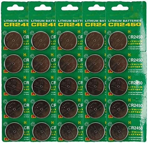 Vamery 25cs 3V CR-2450 Lithium Button Cell Batteries Fit For use with toys, calculators, cameras, watches and etc.
