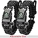 A2S Protection Paracord Bracelet K2-Peak – Survival Bracelets with Embedded Compass Whistle EDC Hiking Gear- Camping Gear Survival Gear Emergency Kit (Black/Black Adjustable Size)