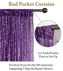 ShinyBeauty Sequin Backdrop Curtain Purple 5FTx10FT