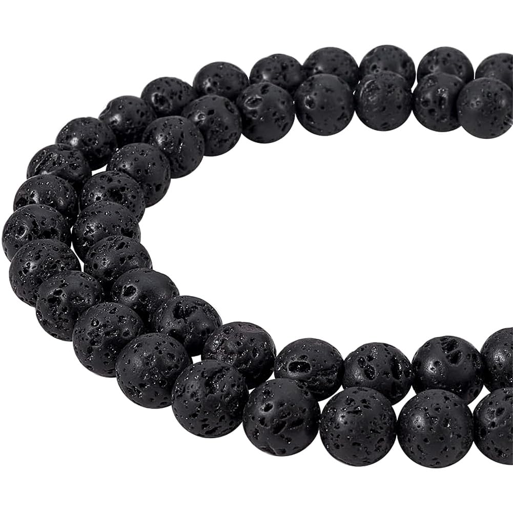 PandaHall Elite- 6-10 mm Polished Round Beads Grade A High Quality, noir-2, 8mm