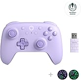 8Bitdo Ultimate 2C Hall Effect Joysticks and Hall Triggers Wireless Controller for Windows PC and Android, with Remappable L4/R4 Bumpers, Turbo function & Rumble vibration (Purple)