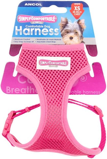 pink mesh dog harness