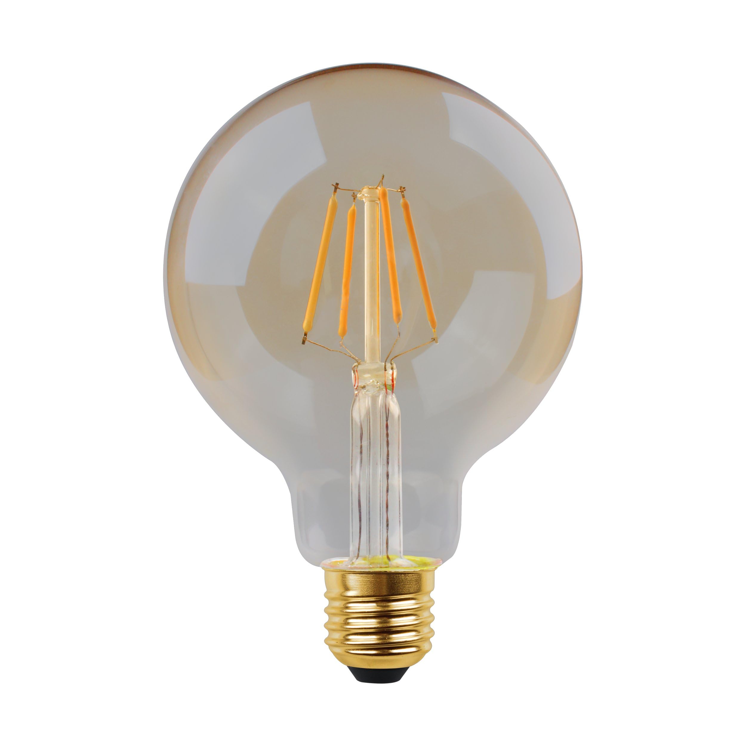 Eglo E27 LED Globe, 3 Step dimmable Amber Vintage Filament Light Bulb, Edison lamp for Retro Lighting, 4.5 watt, Warm White Glow, 2200 Kelvin, G95 Ø 3.7" — image 1