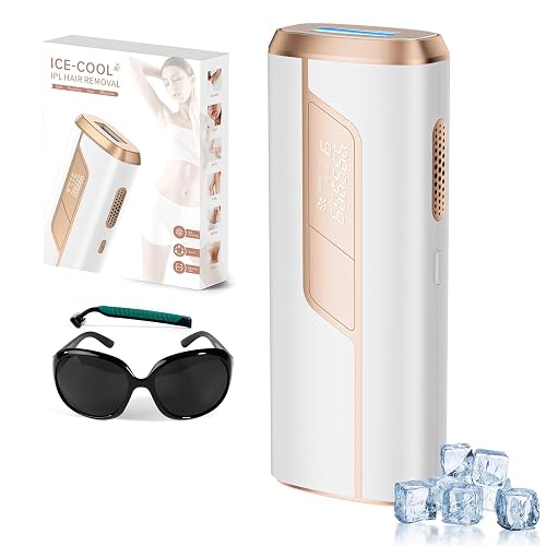 Laser Hair Removal Device, Painless IPL Hair Removal with Ice Cooling Function, 9 Energy Levels Ipl Hair Remover for Women Face Bikini Line Arm Leg Salon Quality at Home Use