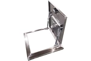 Roof Hatch, Stainless Steel Attic Access Door with Hydraulic Support Rod, Reinforced Rib, Roof Security Door for Attic Cellar
