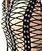 Maketina Women's Sexy Long Sleeve Lace Up Bodycon Cocktail Pencil Mini Dress Nude S