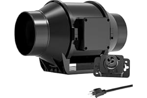 Toolazy Pro 6" Inline Duct Fan 405 CFM with 0-100% Variable Speed Controller - EC Motor Ventilation Kit for Basement Dehumidification, Hydroponic Systems & Grow Tent Air Exchange (Ultra-Quiet Design)