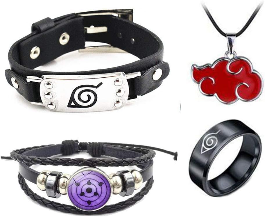 Imcneal - Pulsera de aleación de plata de anime Naruto para cosplay (2