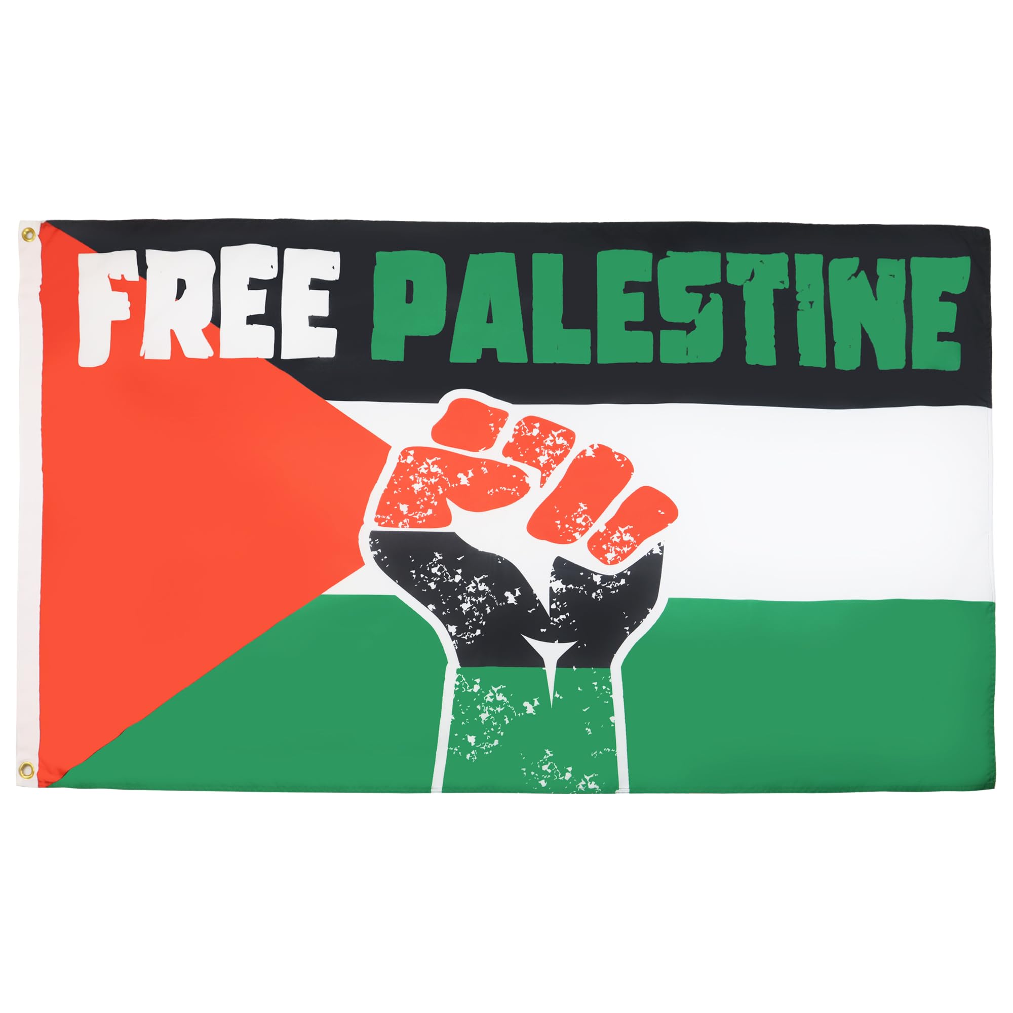 AZ FLAG - Free Palestine Raised Fist Flag - 3x5 Ft - 100D Polyester Palestinian Banner with Two Metal Grommets - Fade Resistant - Vivid Colors - 3' x 5' Feet - 150x90 Cm
