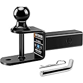 METOWARE 3-in-1 ATV/UTV Trailer Hitch Towing Ball Mount with 2 Inch Ball Hitch Rated 3500 LBS, Fits 2-Inch Receiver