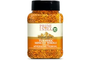 Pride of India – Turmeric Minced Whole – Gourmet Spice – Curcumin Rich/Anti-inflammatory Properties – No Additives/Gluten – E