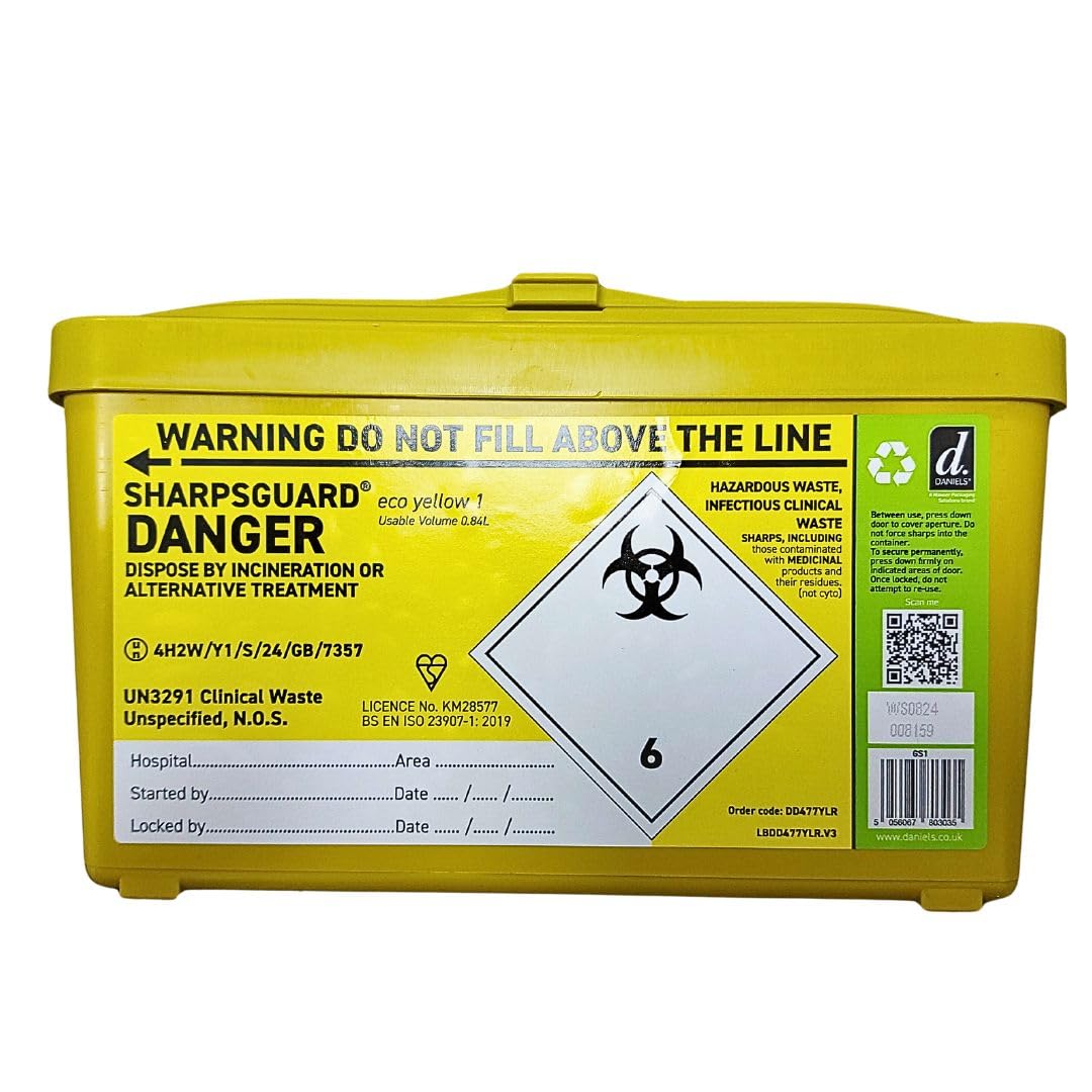 Sharpsguard Sharps Bin 1 litre - Yellow