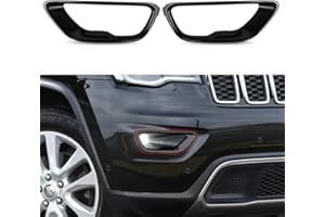 sportuli Black Front Fog Light Cover Fog Lamp Trim Replace for 2017-2021 Jeep Grand Cherokee (2017-2021)