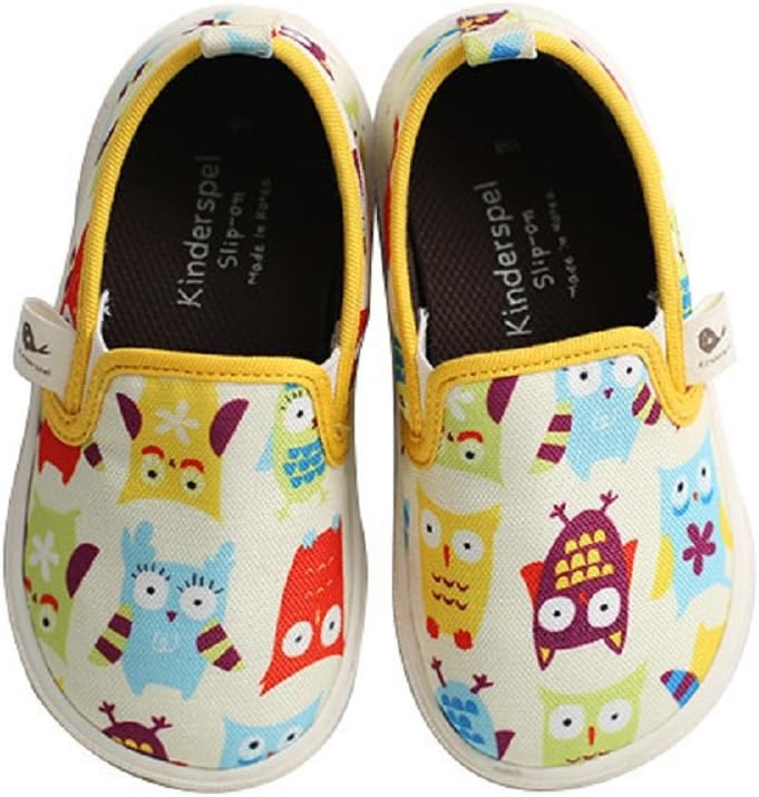 Kinderspel Slip On-Toddler Shoes. Cotton Topped Non-Slip Loafer Shoes with Durable Natural Rubber Sole.