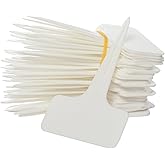 Prudance® 50 Pack Reusable Waterproof Plant Markers for Garden T-Type Plant Labels for Seedlings Potted Plants Vegetables Succulents Durable Weatherproof Garden Tags (White)