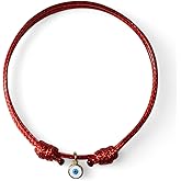 14k Gold Evil Eye Red String Bracelet for Women Men Adult Unisex - Black Cord Lucky Eye Charm Pendant jewelry - Adjustable Waterproof Protection Amulet Friendship