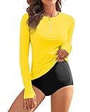 WOWENY Women Rash Guard Long Sleeve UPF 50 Swim