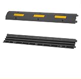 uyoyous 2 Channel Rubber Cable Floor Protector Ramp 100x15x3CM Heavy Duty Garage view 1