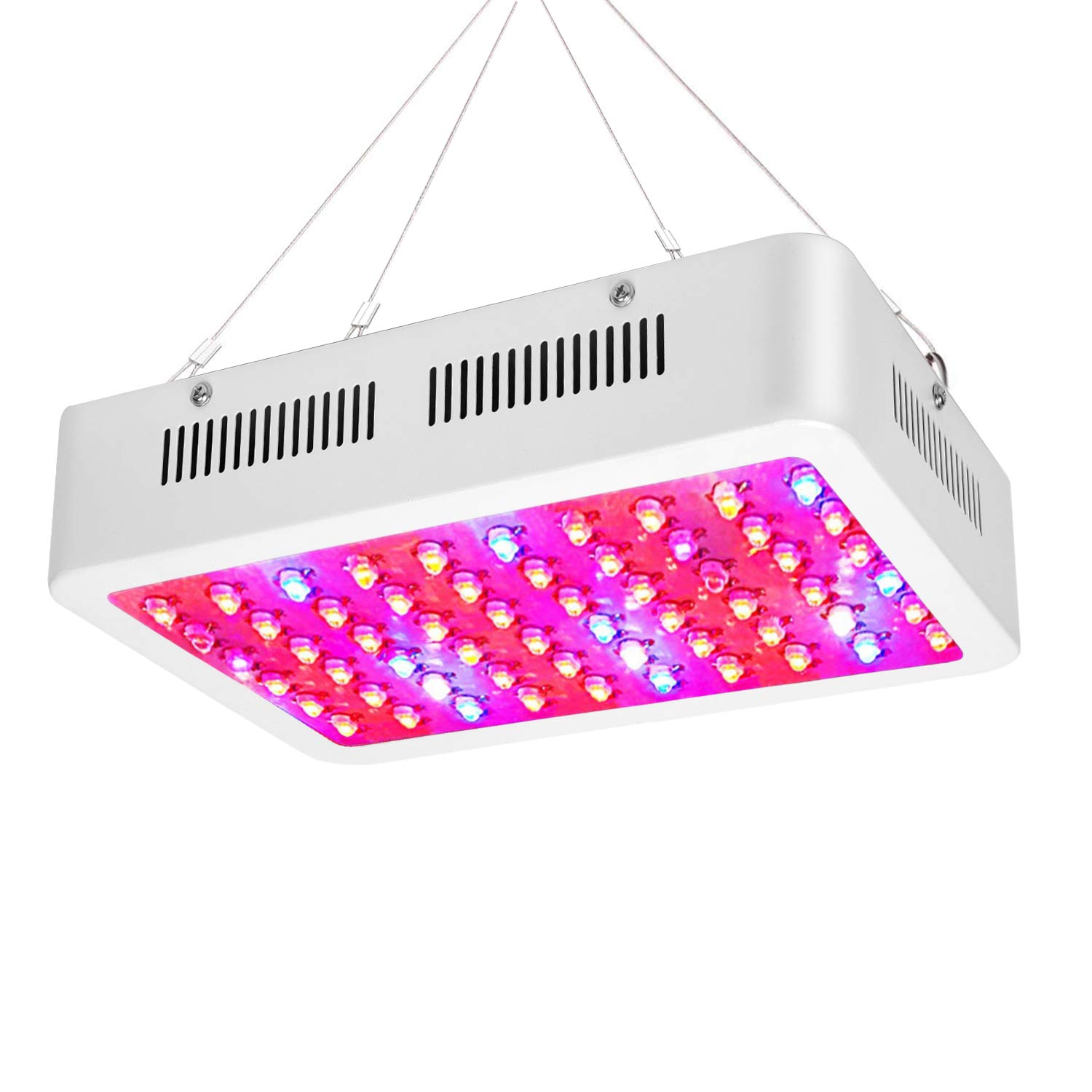 LED Grow Light by ZXMEAN,White 380-730nm Dual Chips Full Spectrum Plant Growth Lamp with Rope Hanger for Indoor Greenhouse Hydroponic Plants Veg and Flower (600W)