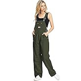Revolt Women's Juniors Baggy Straight Leg Twill Overalls