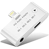 DISDIM 3in1 Lightning to 3.5mm Famle Aux FM Audio Adapter with 8Pin Female Charger Port for iPhone 8 / 8 Plus, iPhone 7 / 7 Plus,iPhone 6 / 6 Plus,iPad Plug and Play Compatible iOS 11