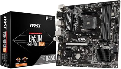 MSI B450M PRO-VDH MAX Motherboard DDR4 Turbo M.2 Core Boost Audio Boost