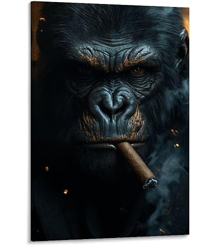 gorilla smoking cigarette Amazon.com: Gorilla Gangster Wall Art Canvas, Funny Animal Wall Art,  Orangutan Smoking A Cigar Canvas Print for Living Room Bedroom Ready to  Hang (Unframed,16×24 inch): Posters & Prints