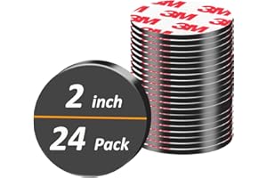 NIUBIKLUS 24Pack, 2 inch Large Round Magnets with Adhesive Backing, 50mm Precut Strong Sticky Big Magnetic Dots Tapes for DIY Crafts Projects Whiteboard, Fridge, Organization