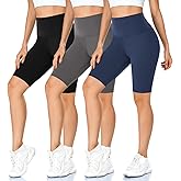 MOREFEEL 3 Pack Buttery Soft Biker Shorts for Women - 5"/8" High Waist Tummy Control Workout Yoga Running Gym Athletic Shorts